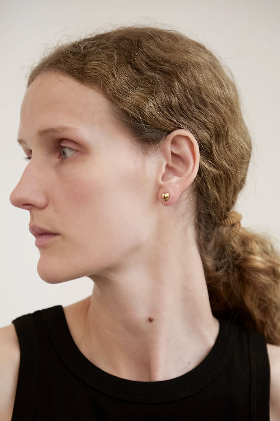 Wolf Circus Heartlock Studs in Gold