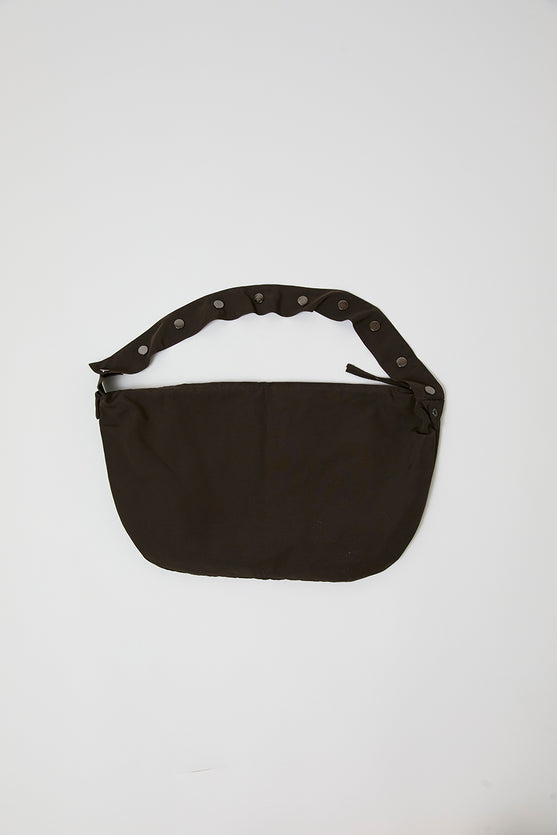 Deiji Studios Press Stud Saddle Bag in Dark Chocolate