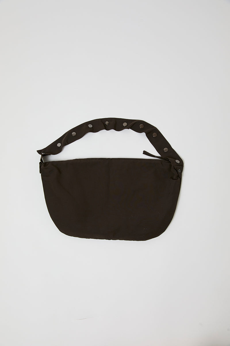 Deiji Studios Press Stud Saddle Bag in Dark Chocolate