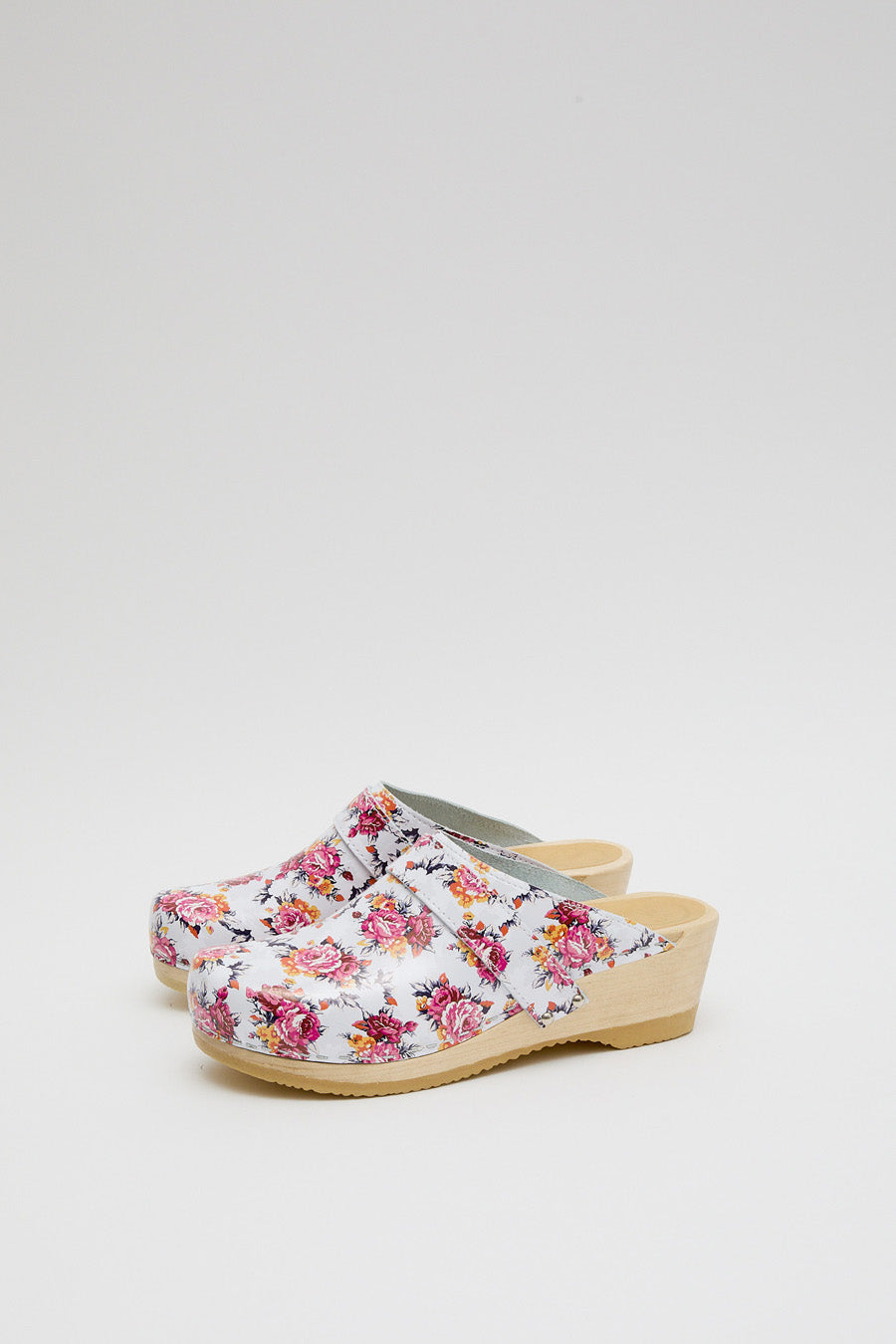 No.6 Hanna Studded Clog on Mid Wedge in Pink Rose Patent