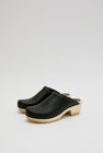 No.6 Old School Clog on Mid Heel in Black