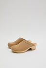 No.6 Old School Clog on Mid Heel in Bone