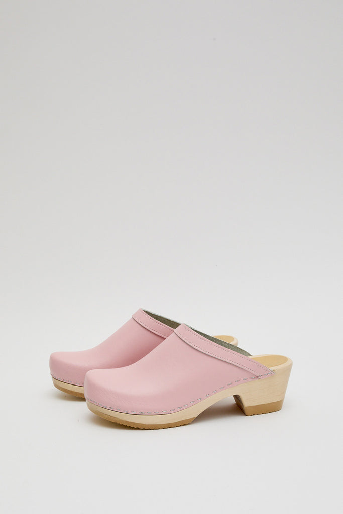 MIA 38 old pink leather Alma clog wood slip on strap harness buckle low heel retailer