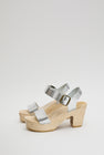 No.6 Two Strap Clog on Platform in Silver