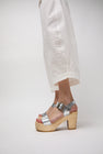 No.6 Two Strap Clog on Platform in Silver