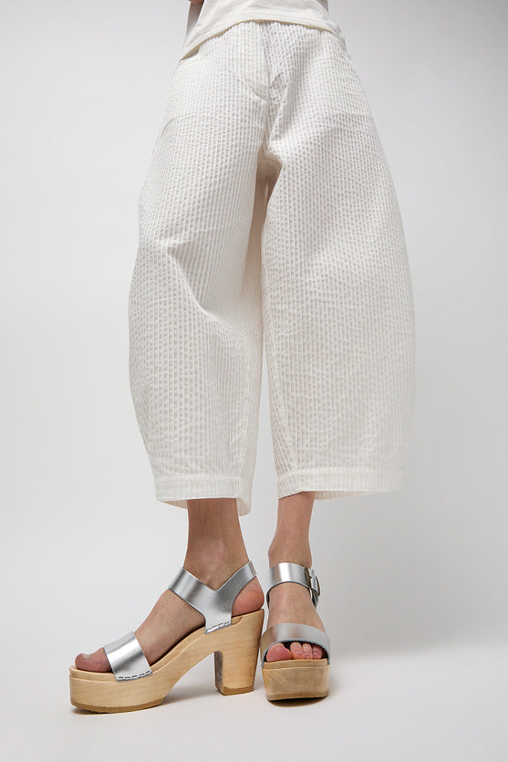 No.6 Two Strap Clog on Platform in Silver