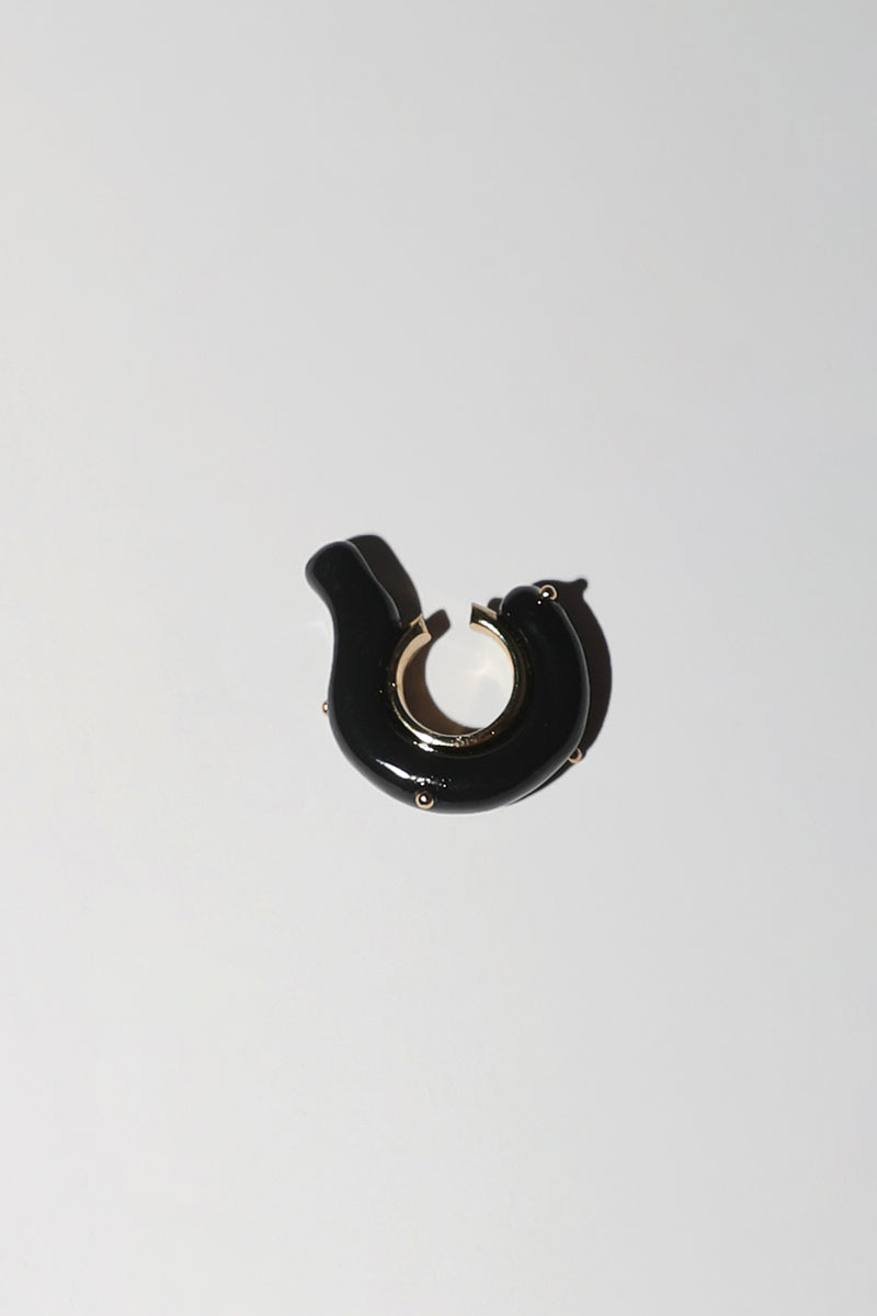 Hannayoo Works Pied Teardrop Single Ear Cuff in Black
