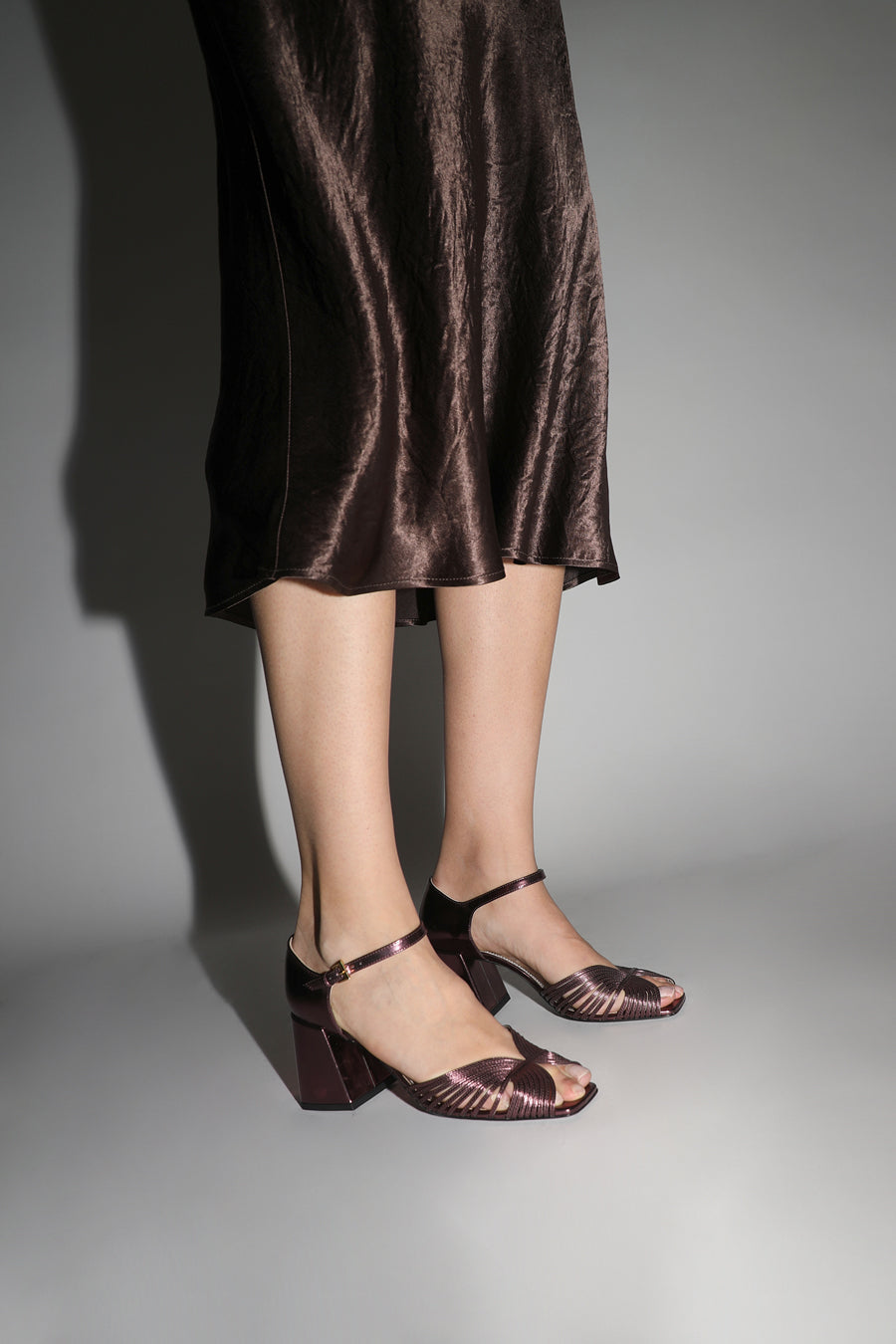 Suzanne Rae High 70s Sandal in Merlot