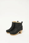 No.6 5" Pull On Shearling Clog Boot on High Heel in Ink Aviator