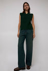 6397 Angled Rib Vest in Forest Green