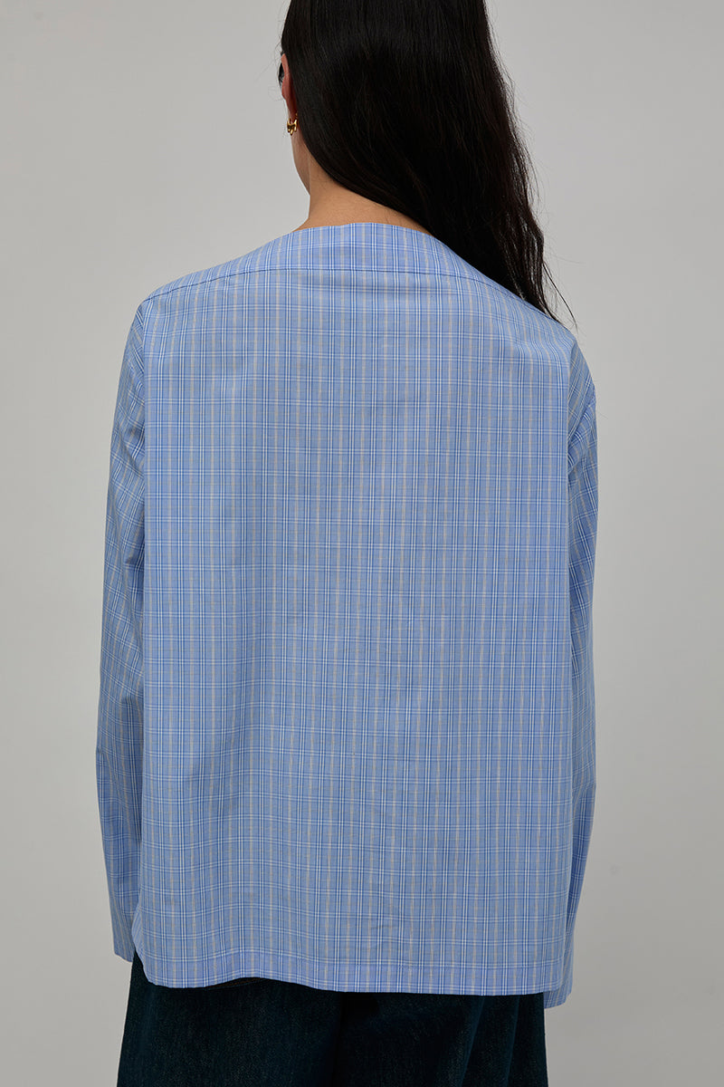 6397 Bateau Shirt in Blue Check