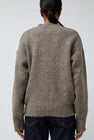 6397 Crewneck Wool Sweatshirt in Grey and Brown