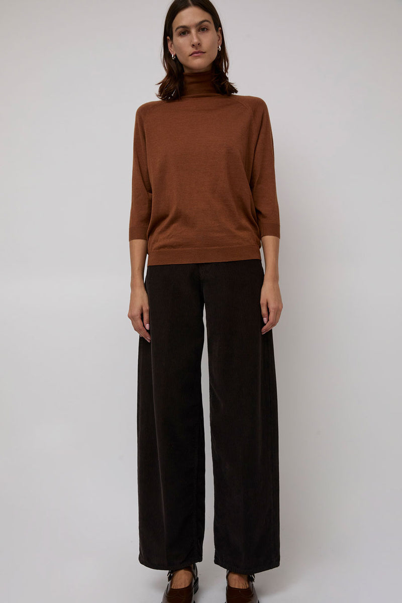6397 Elbow Sleeve Turtleneck in Caramel