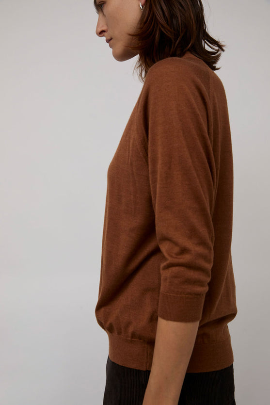 6397 Elbow Sleeve Turtleneck in Caramel