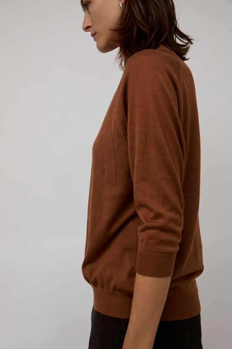 6397 Elbow Sleeve Turtleneck in Caramel