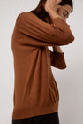 6397 Elbow Sleeve Turtleneck in Caramel