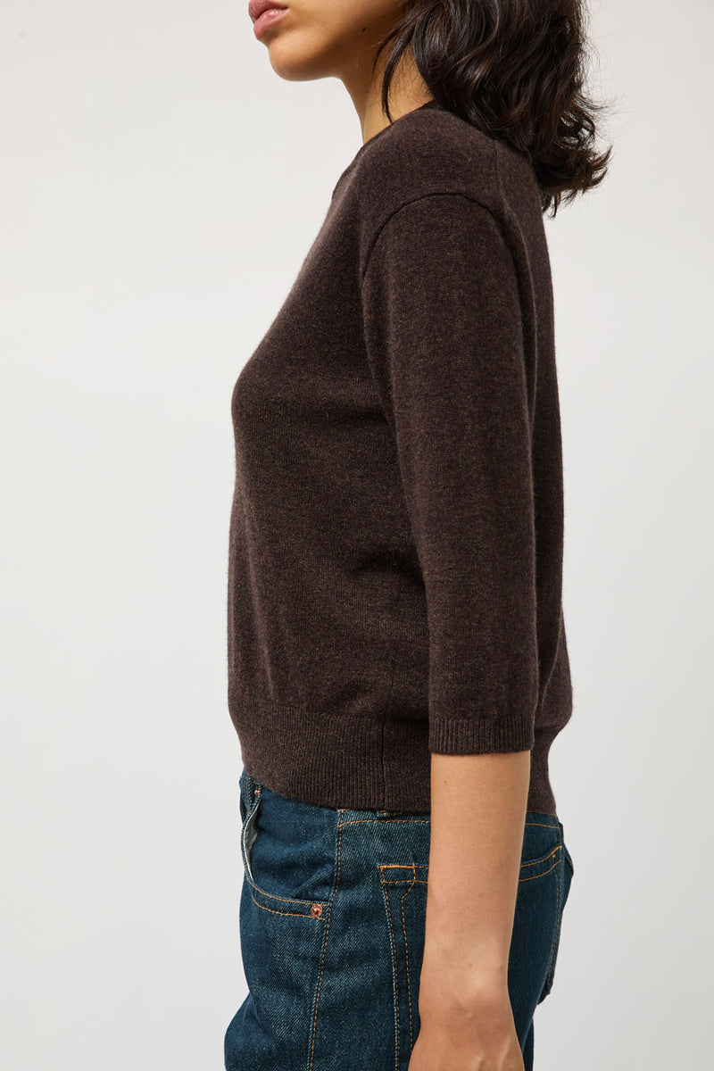 6397 Elbow V Neck Sweater in Soil