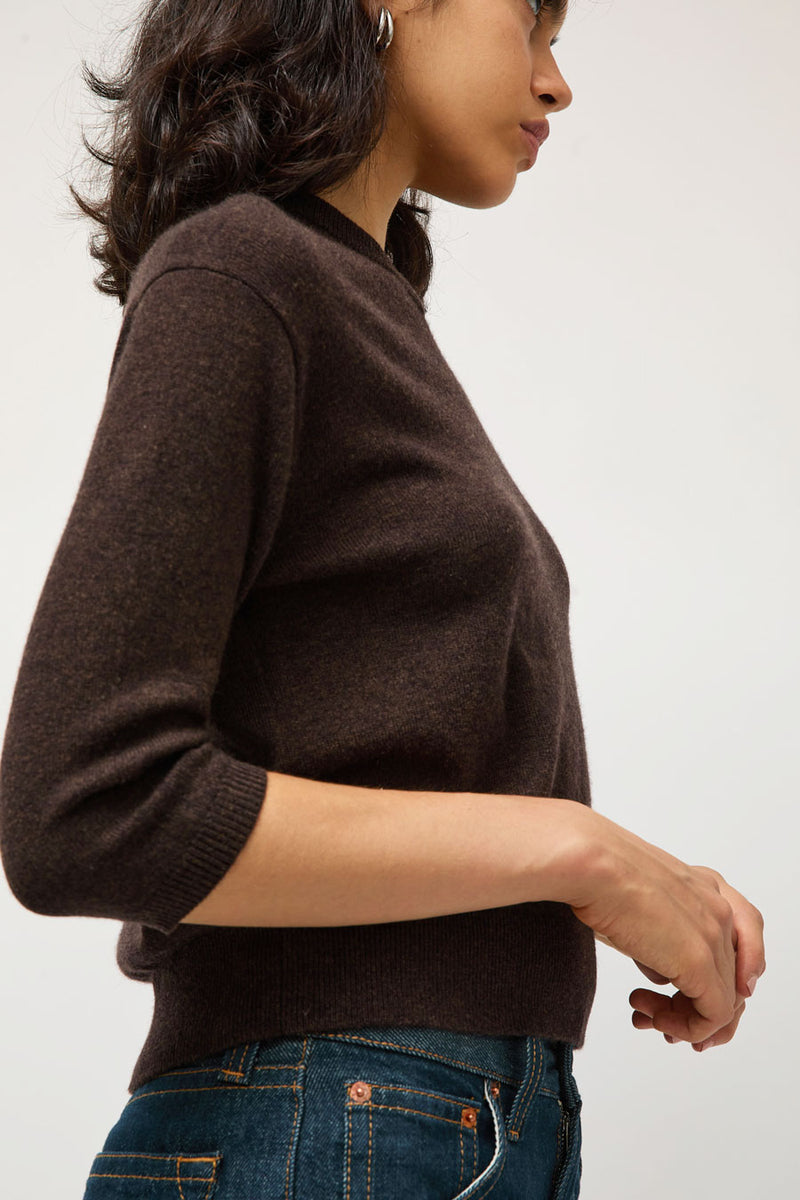 6397 Elbow V Neck Sweater in Soil