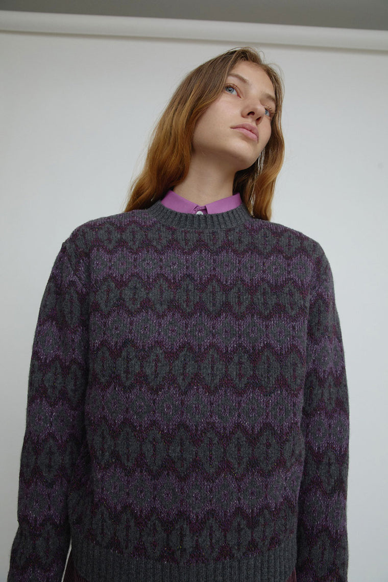 6397 Fairisle Sweater in Viola