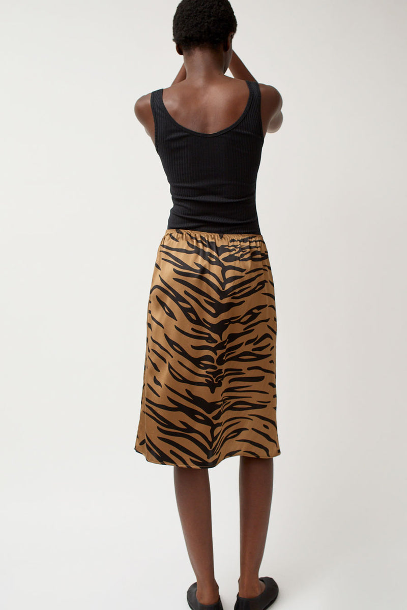 6397 Printed Slip Skirt in Tiger Print