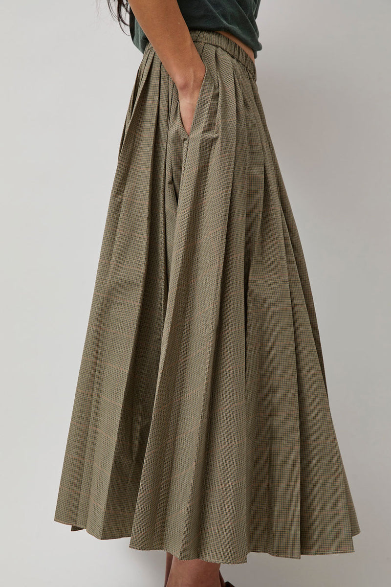 6397 Pull on Pleated Skirt in Plaid