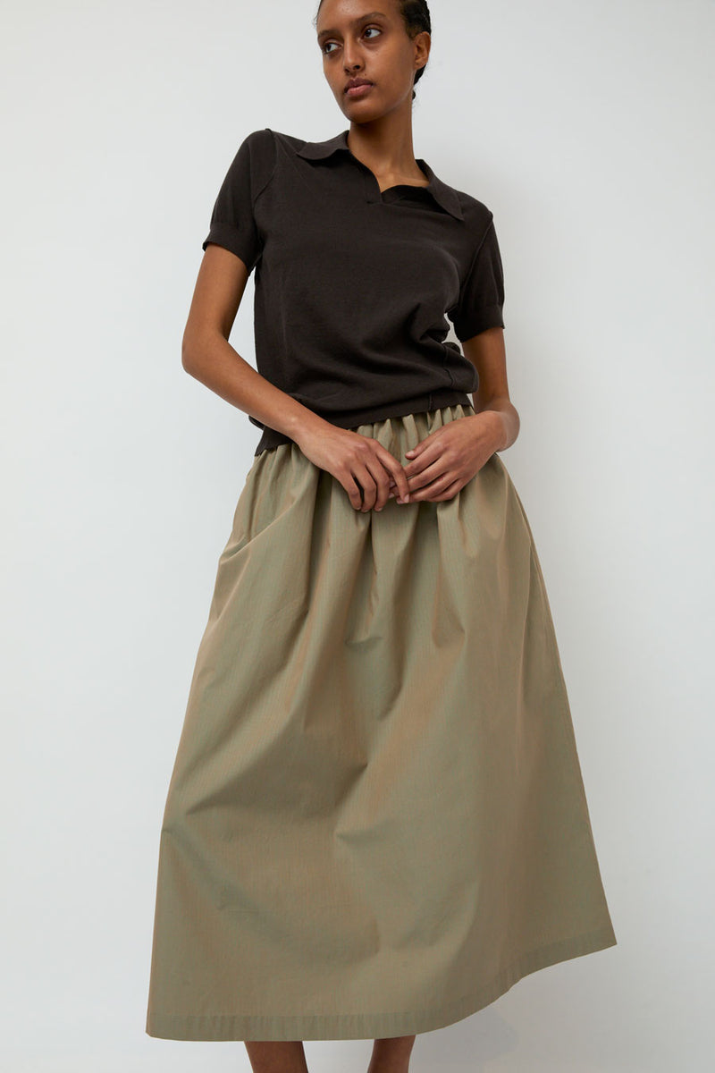 6397 Pull on Skirt in Iridescent Army