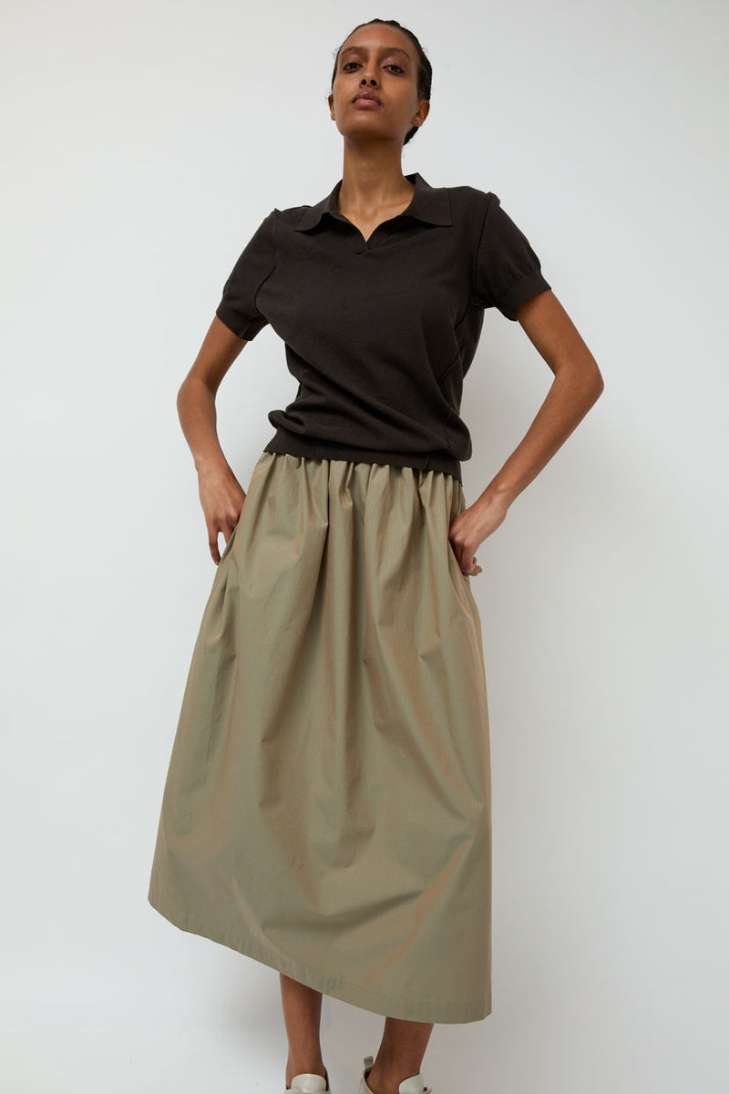 6397 Pull on Skirt in Iridescent Army