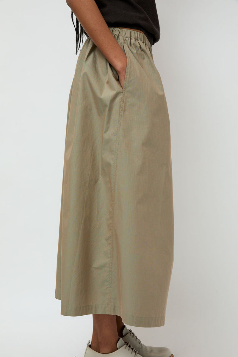 6397 Pull on Skirt in Iridescent Army