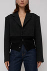 6397 Rib Blazer Jacket in Charcoal