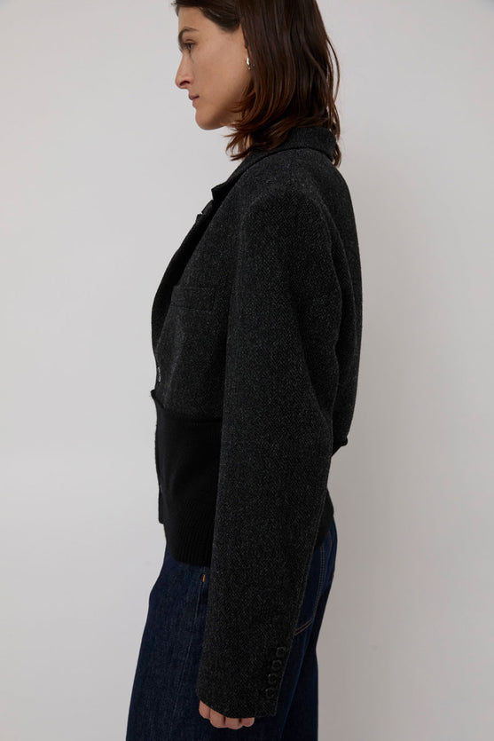 6397 Rib Blazer Jacket in Charcoal