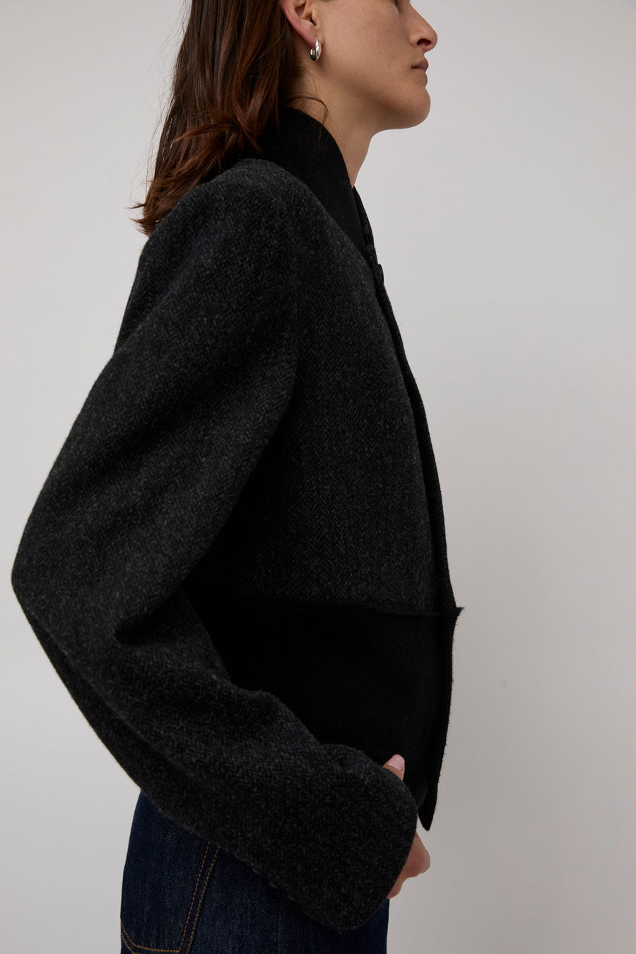 6397 Rib Blazer Jacket in Charcoal