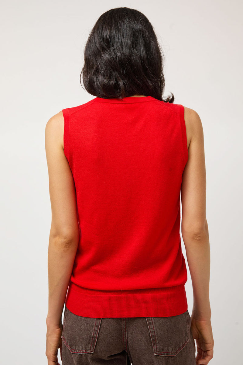 6397 Scoop Neck Vest in Red Orange