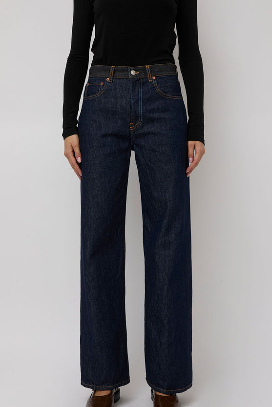 6397 Wide Jean in Raw Rinsed with Contrast WB
