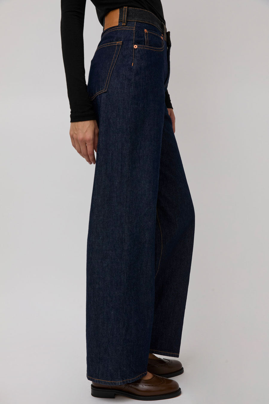 6397 Wide Jean in Raw Rinsed with Contrast WB
