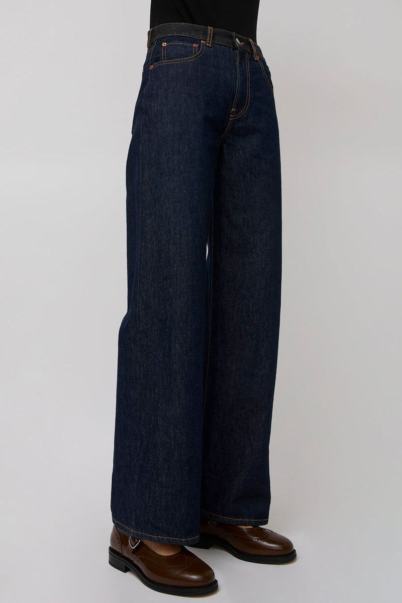 6397 Wide Jean in Raw Rinsed with Contrast WB