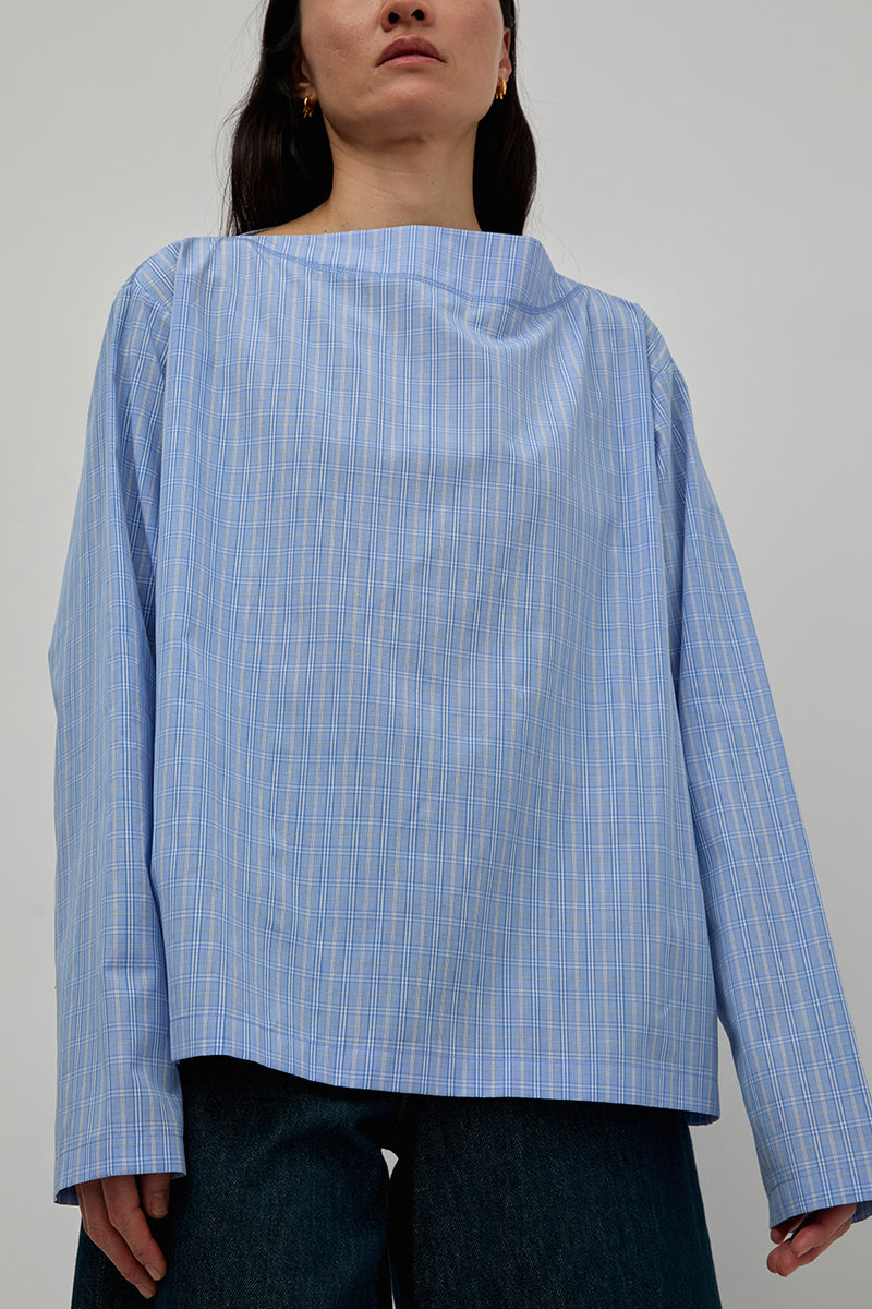 6397 Bateau Shirt in Blue Check
