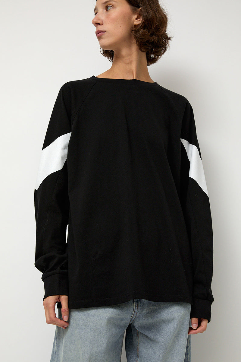 6397 Chevron Raglan Tee in Black