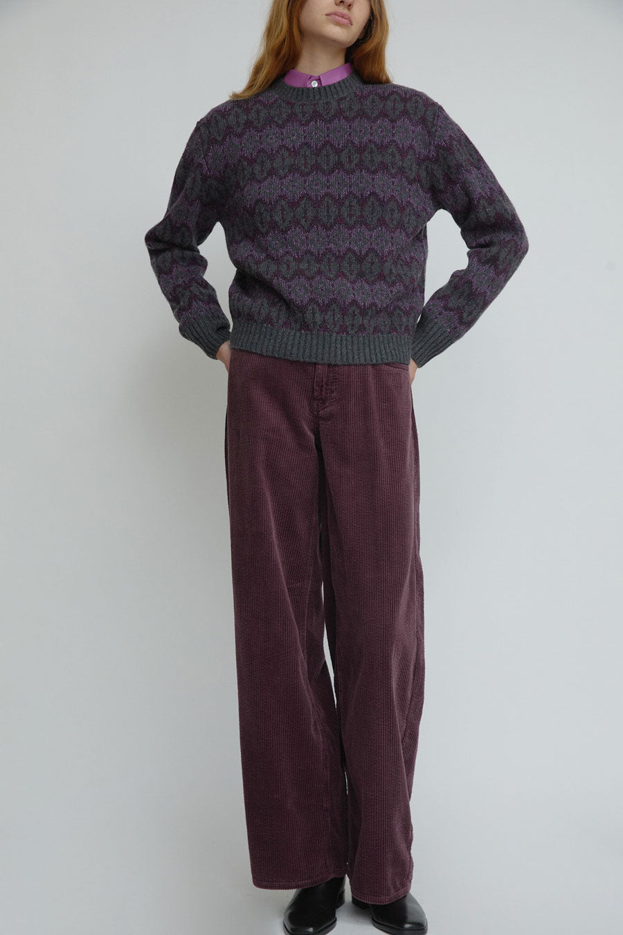 6397 Corduroy Roomy Jean in Viola