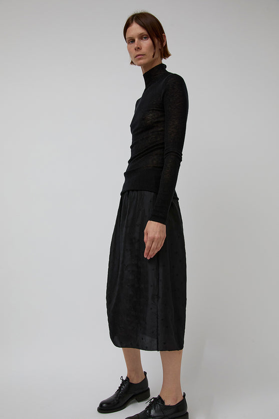 6397 Embroidered Slip Skirt in Black