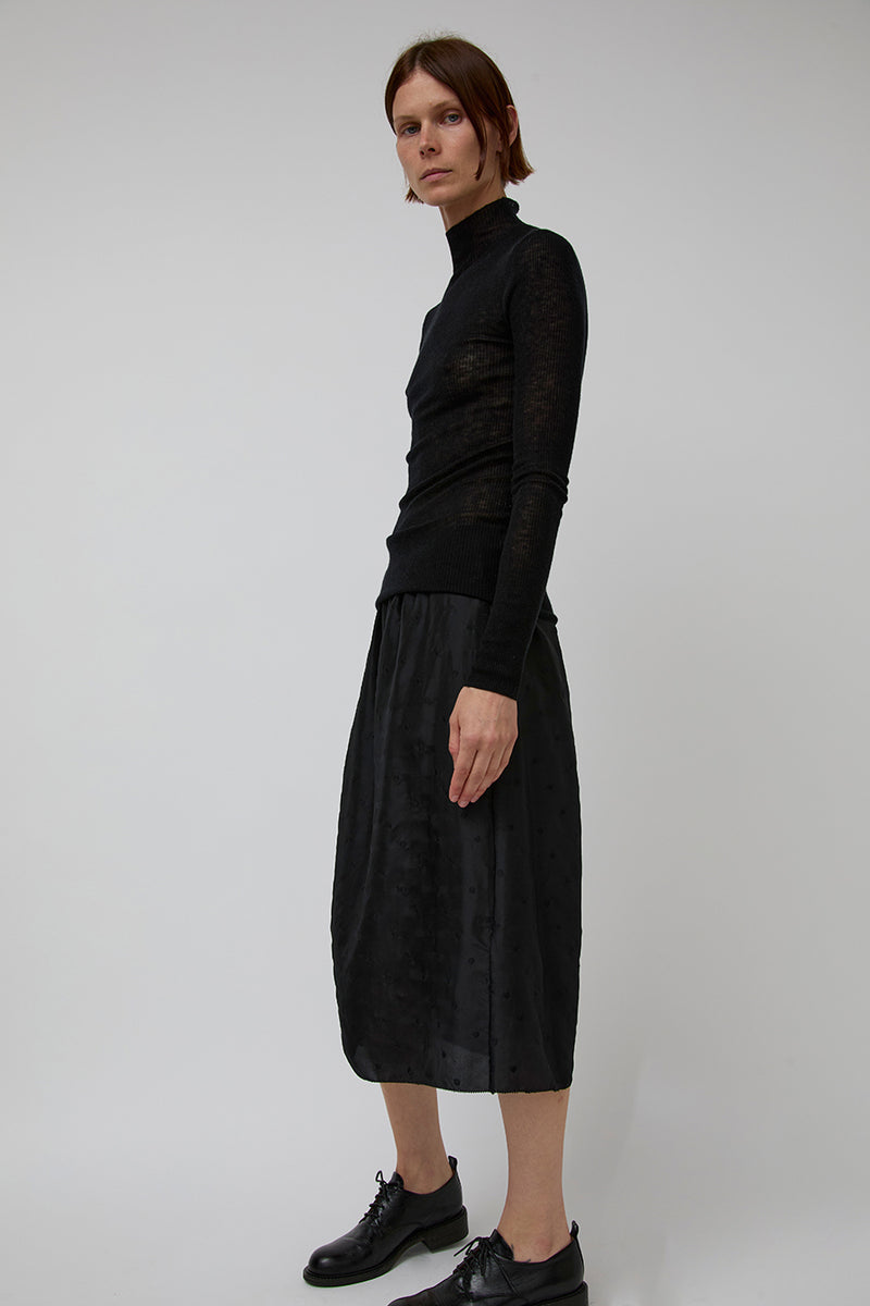 6397 Embroidered Slip Skirt in Black