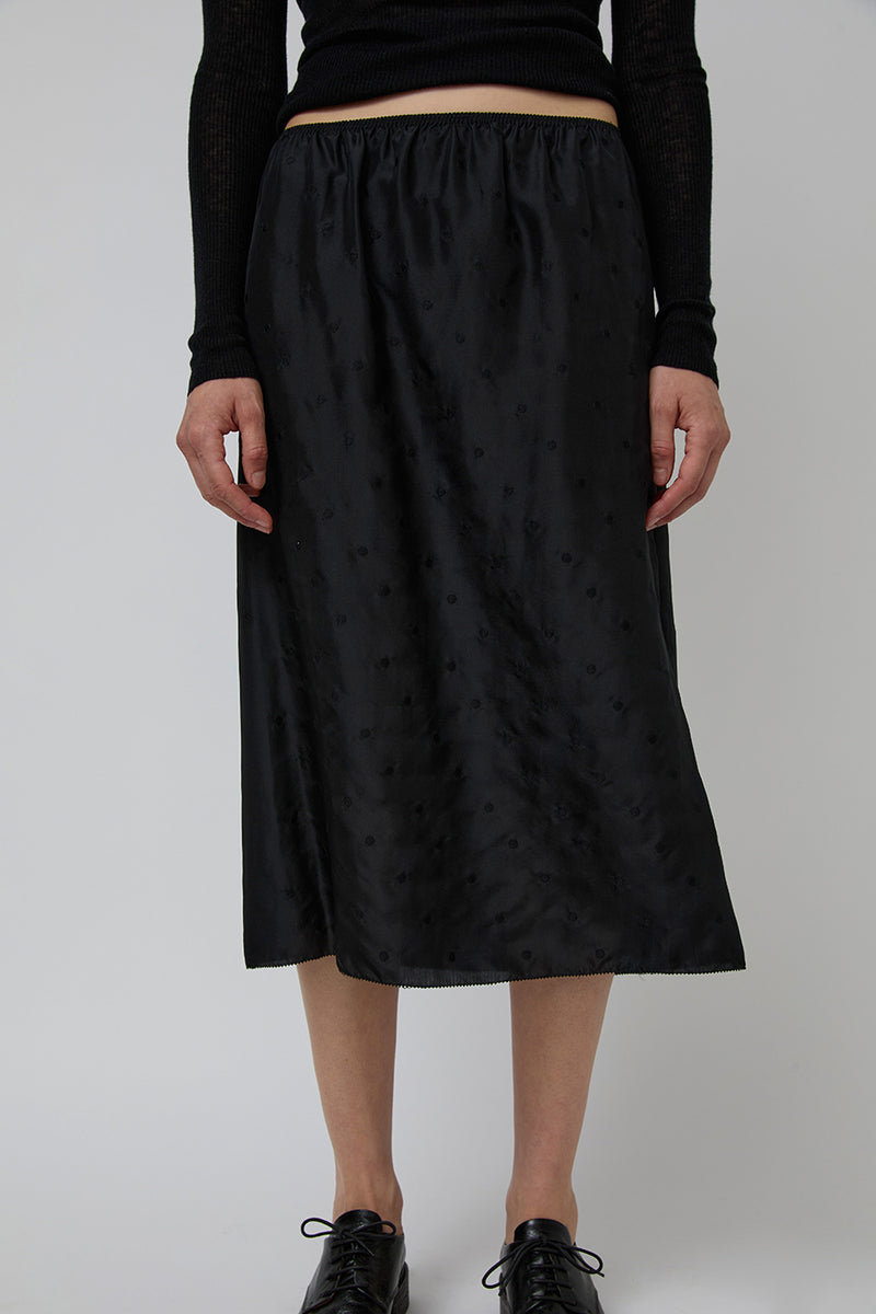 6397 Embroidered Slip Skirt in Black