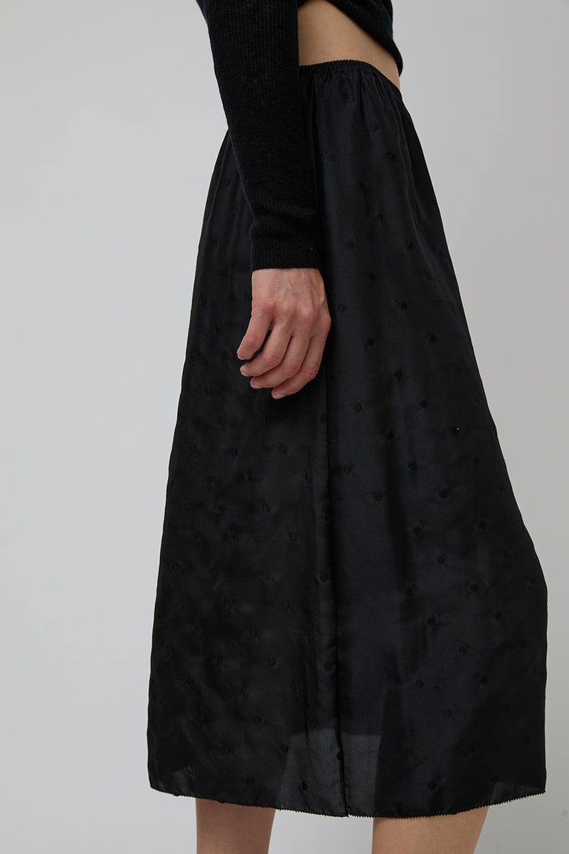 6397 Embroidered Slip Skirt in Black