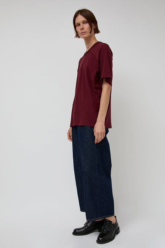 6397 Inside out V Neck in Bordeaux