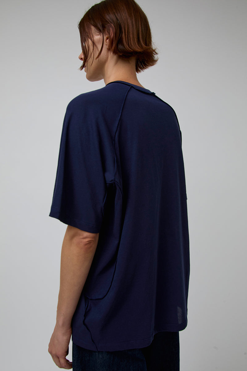 6397 Inside out V Neck in Ink