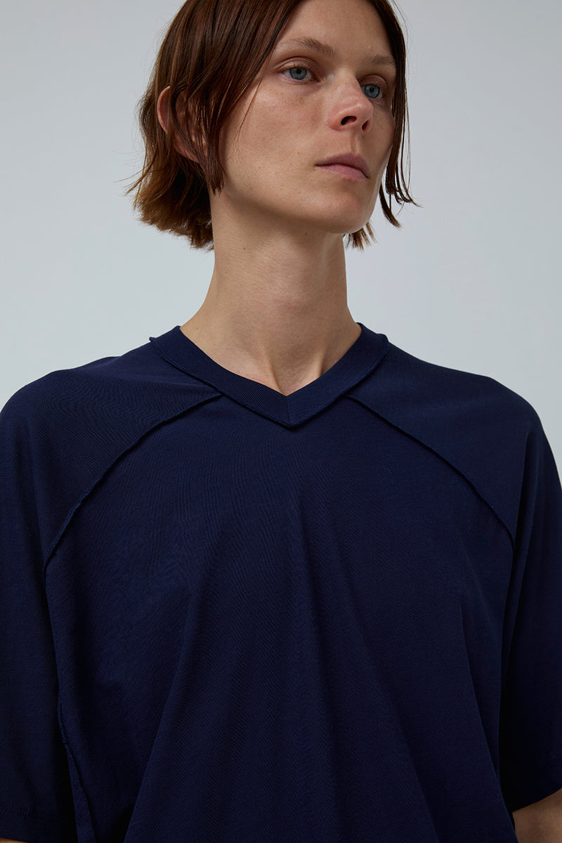 6397 Inside out V Neck in Ink