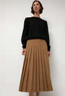 6397 Pleated Wrap Skirt in Khaki