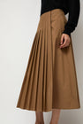 6397 Pleated Wrap Skirt in Khaki