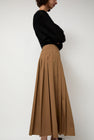 6397 Pleated Wrap Skirt in Khaki