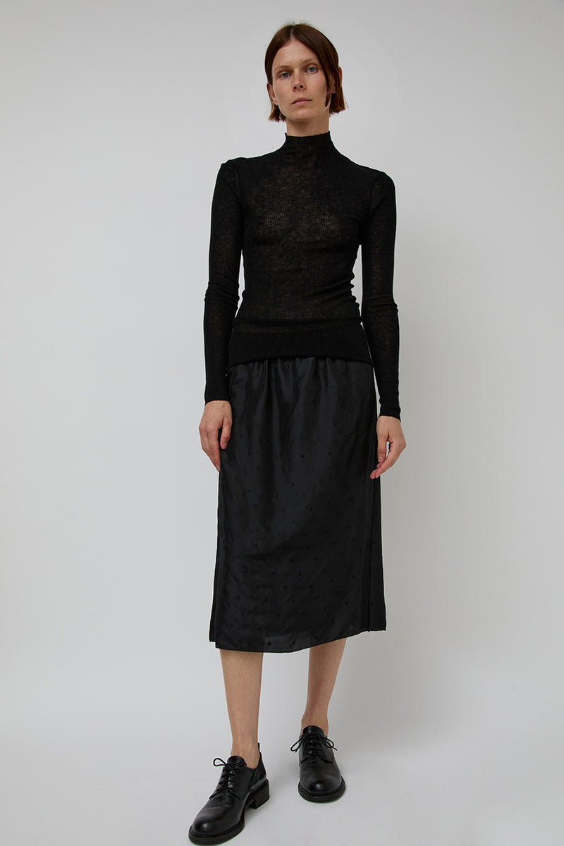 6397 Rib Mock Neck in Black