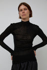 6397 Rib Mock Neck in Black